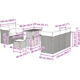 vidaXL Set od 8 komada vrtnih sofa s jastučićima Siva Poli Ratan Acacia | shoptok.hr