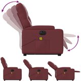 vidaXL Električni masažni naslonjač na podizanje crvena boja vina | shoptok.hr