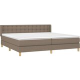  Box spring postelja z vzmetnico taupe 160x200 cm blago, (20895652) | Shoptok.si