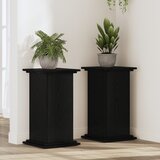 vidaXL Stojalo za rastline Črn hrast 33x33x60 cm inženirski les | Shoptok.si