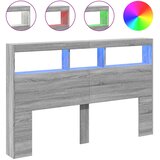 Ormarić za uzglavlje LED sivom sonomom 160x17x102 cm | Eponuda.ba