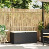 Vrtna klupa s jastukom crna 110x40x44 cm od poliratana | shoptok.hr