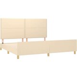  Okvir za krevet s uzglavljem krem 180 x 200 cm od tkanine | shoptok.hr