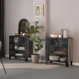 Furnova Omara 2 kosa siva 72x36x82 cm kovina in MDF, (21956072) Cene