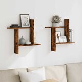  Zidne police 2 kom boja hrasta 50x12x50 cm konstruirano drvo | Eponuda.com