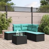 vidaXL 6-dijelni set vrtnih sofa s jastucima crni od poliratana Cijene