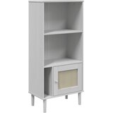  Regal za knjige SENJA izgled ratana bijeli 60x35x130cm borovina | shoptok.hr