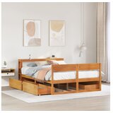 vidaXL Posteljni okvir brez vzmetnice voščeno rjav 140x190 cm borovina Cene