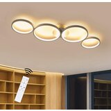 Nettlife zatemnljiva LED stropna svetilka 55W moderna bela okrogla obročasta z daljinskim upravljalnikom 88 cm, (22110632) | Shoptok.si