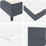  Posteljni mehanizem s posteljnino in klopjo temno siva 200x200 cm žamet | Shoptok.si