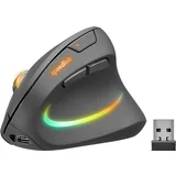 Piavo Pro - Ergonomska polnilna miška navpična - brezžična, goma, črna, (20825719)