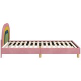 Krevet za djecu s uzglavljem Ružičasta 80 x 200 cm Baršun | shoptok.hr