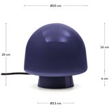 Kave Home Temno modra namizna svetilka s steklenim senčilom (višina 20 cm) Reig – | Shoptok.si