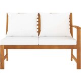  Klupa s krem jastucima 114 5 cm masivno bagremovo drvo | shoptok.hr