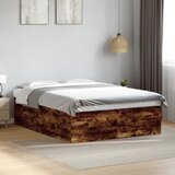 Maison Chic Posteljni okvir - Dvoposteljna postelja - Zakonska postelja dimljeni hrast 150x200 cm inženirski les-J14328, (21760384) | Shoptok.si