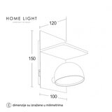 Solea 57 ZIDNA LAMPA 7W 3000K CRNA DIM Cene