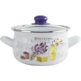 emajlirana šerpa sa poklopcem 22 cm lavanda - 3539