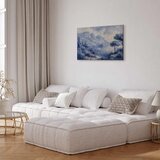  Slika - Blue Bay - Italian landscape of Lake Como painted with blue ink 90x60 Na talijanskom platnu | shoptok.hr