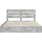  Krevet s od storage s uzglavljem Betonski sivi 200 x 200 cm | shoptok.hr