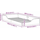  Krevetna konstrukcija Vosak smeđa 80 x 200 cm | shoptok.hr