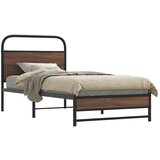 vidaXL Posteljni okvir brez vzmetnice 90x200 cm rjav hrast inž. les | Shoptok.si