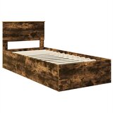  Krevetna konstrukcija s uzglavljem Dimljeni hrast 90 x 190 cm | shoptok.hr