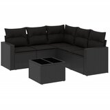  6-dijelni set vrtnih sofa s jastucima crni od poliratana | shoptok.hr