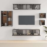  Komplet TV omaric 8-delni črn konstruiran les, (20914675) | Shoptok.si