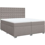  Krevet s oprugama i madracem smeđesivi 200x200 cm od tkanine | shoptok.hr