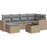 Maison Chic Seti vrtnega pohištva - Vrtna garnitura - Vrtni pohištvo set 7-delna z blazinami bež poli ratan, (21804166) | Shoptok.si