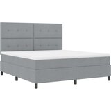 Box Boxspring postelja z vzmetnico & LED svetlobo Svetlo siva 180x200 cm Tkanina, (22067372) | Shoptok.si