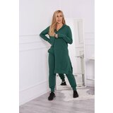 Kesi Set of sweatshirt with long side dark green Cene