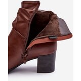 Sergio Leone Women's Ruched Booties On Heel Brown Liriam | ePonuda.com