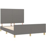  Posteljni okvir z vzglavjem temno siv 140x190 cm blago, (20904574) | Shoptok.si