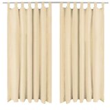 MIKRO Zavese iz mikro satena 2 kosa z zankami 140x245 cm bež barve, (20597213) | Shoptok.si