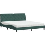 vidaXL Postelja z vzmetnico temno zelena 180x200 cm žamet, (21112400) | Shoptok.si