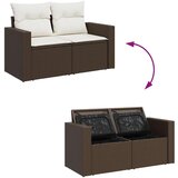  9-dijelni set vrtnih sofa s jastucima poliratan smeđi | shoptok.hr