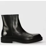Karl Lagerfeld Usnjeni čevlji KRAFTMAN moški, črna barva, KL11440