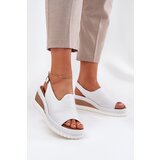 ARTIKER Ladies Leather Wedge Sandals White | Shoptok.si
