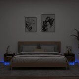  The Living Store Nočna omarica z LED lučkami 2 kosa rjavi hrast 40x39x37 cm - Nočna Omarica, (21448606) Cene