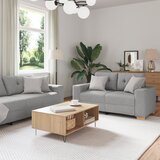 vidaXL 3-delni kavč s blazino v obliki oblaka, sivo blago | Shoptok.si