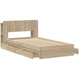  Okvir kreveta s pohranom s ladicama Hrast sonoma 90 x 200 cm | shoptok.hr