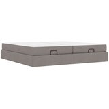  Okvir kreveta s madracem s madracem 2 pcs Sivo-smeđa tkanina | shoptok.hr
