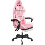 Krüger&Matz Warrior GX-150 gaming stol s podporo za noge, bela-roza, do 150 kg Cene