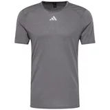 Adidas Tehnička sportska majica 'Win Confidence ' kameno siva / bijela