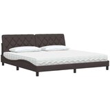vidaXL Postelja z vzmetnico temno rjava 200x200 cm blago, (22067013) | Shoptok.si