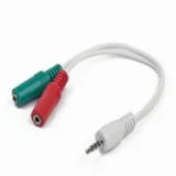 Gembird audio adapter za slušalice 3,5mm 4pin to 2x 3,5 mm 3pin (mic/slušalice), white, CCA-417W