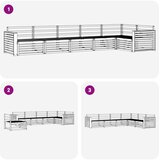  Set vanjskih sofa 6 kom. Prirodna Smeđa 410 x 170,5 x 73 cm | shoptok.hr