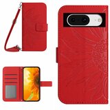INORCO Usnjena torbica s stojalom za Google Pixel 8, ovitek za telefon z vtisnjenimi sončnicami in naramnico, (22034382) Cene