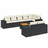  9-dijelni set vrtnih sofa s jastucima crni od poliratana | shoptok.hr